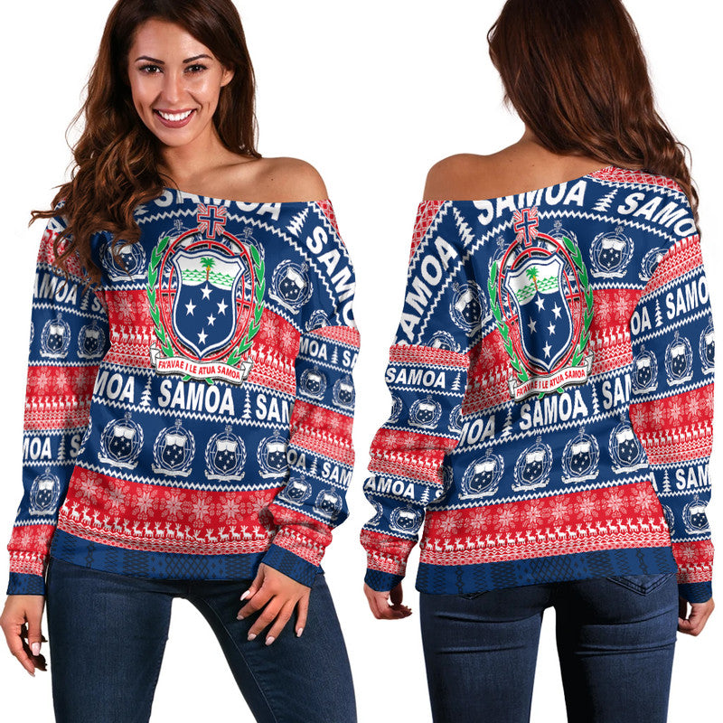 Samoa Christmas Women Off Shoulder Sweater 2022
