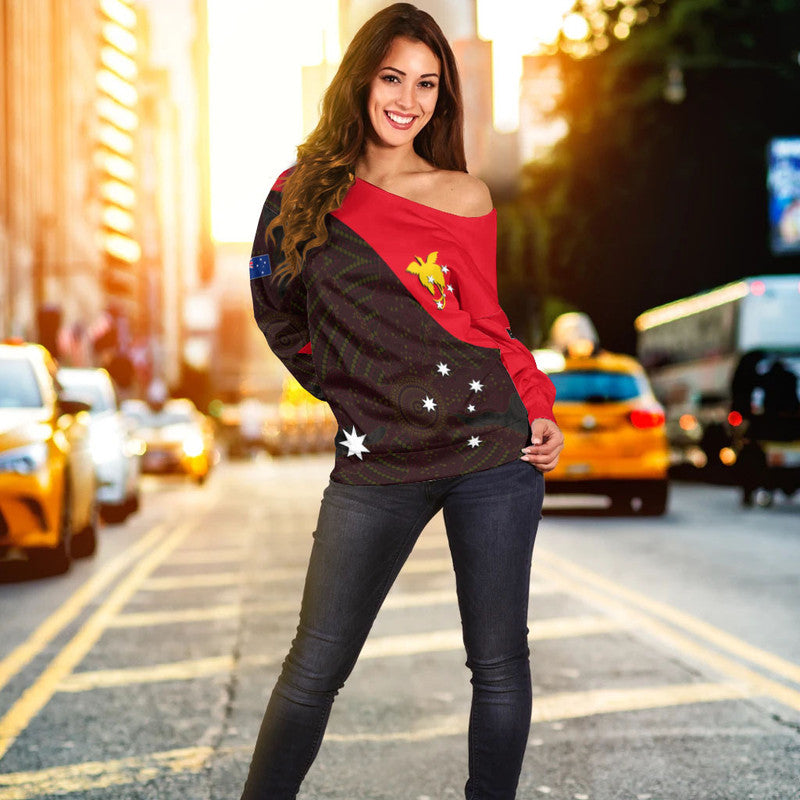 Papua New Guinea And Australia Off Shoulder Sweater
