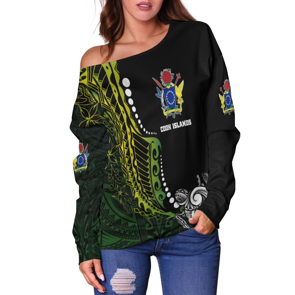 Cook Islands Women's Off Shoulder Sweater Simple Style