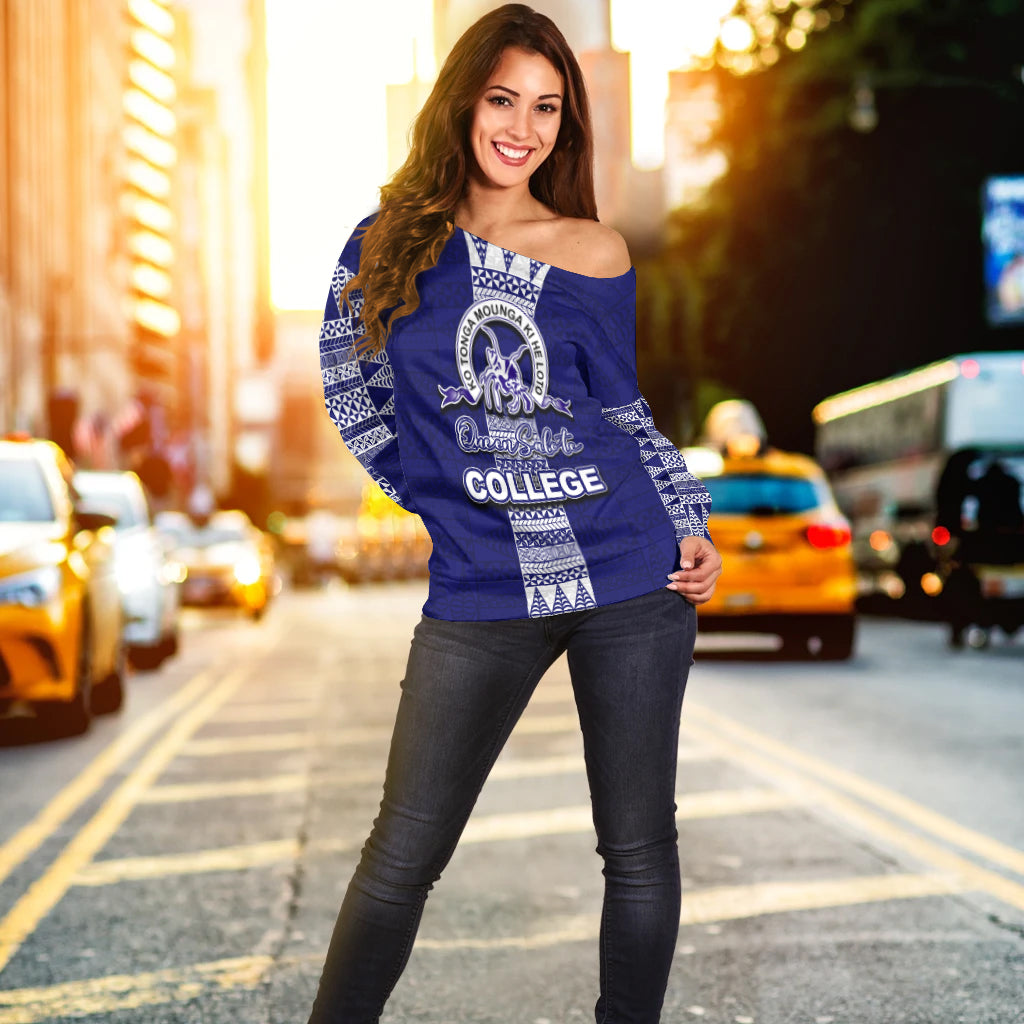 Queen Salote College Off Shoulder Sweater Tonga Simple Style