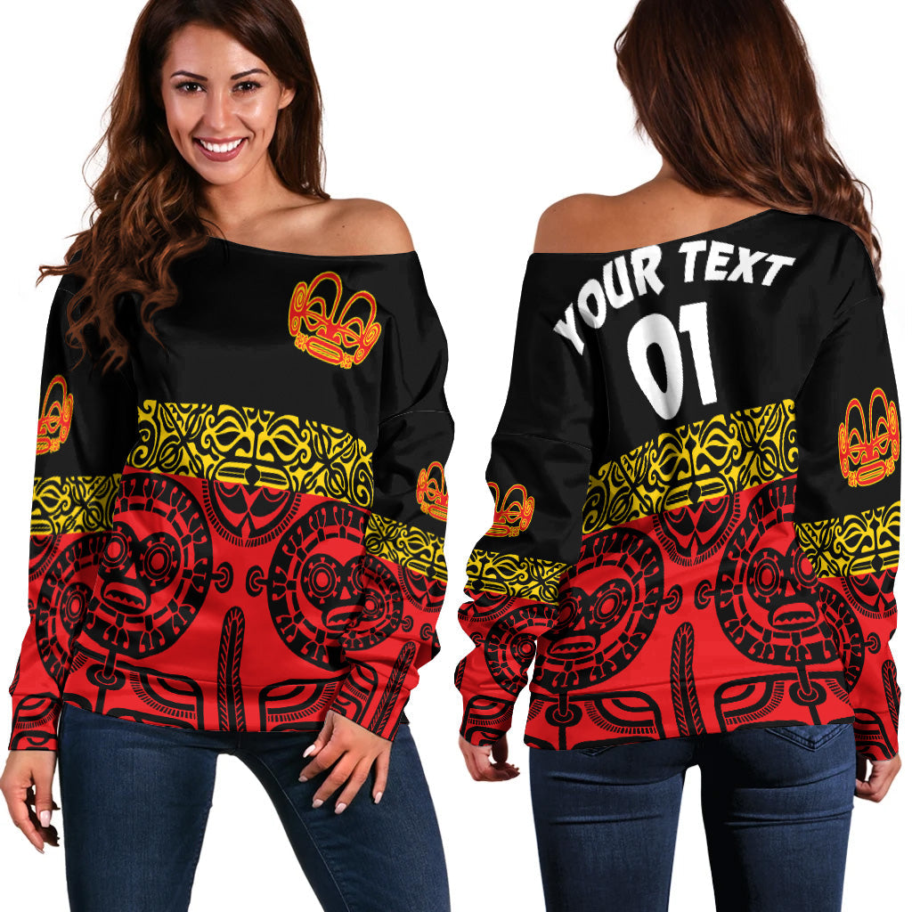 (Custom Personalised) Marquesas Islands Women Off Shoulder Marquesan Tattoo Special Style Red