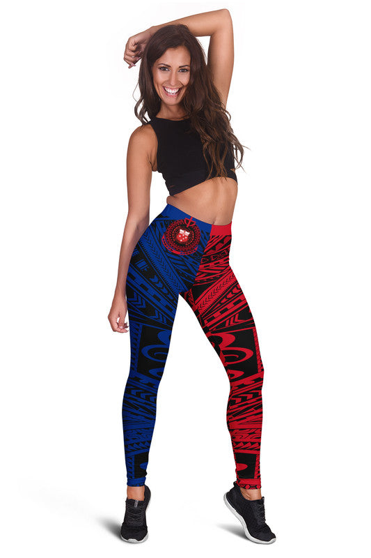Samoa Independence Day Quotes Women Legging Military Polynesian Pattern