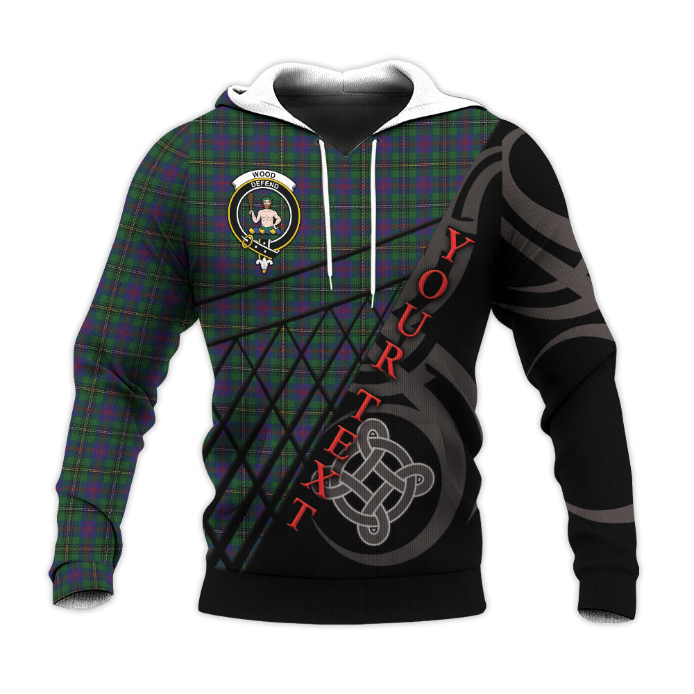 Printivon Wood Knitted Hoodie Pattern Celtic Custom Text
