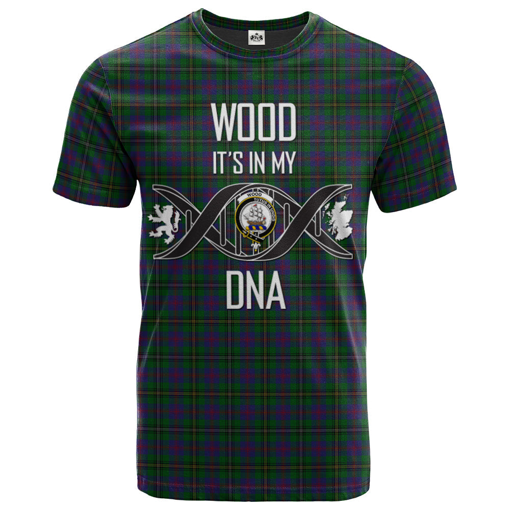 Printivon Wood Clan DNA In Me Tartan Crest T Shirt