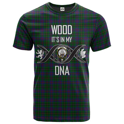 Printivon Wood Clan DNA In Me Tartan Crest T Shirt