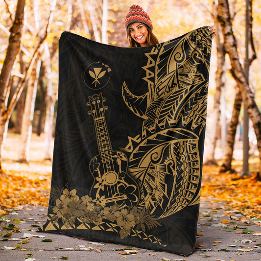 Hawaii Polynesian Premium Blanket Ukulele Gold