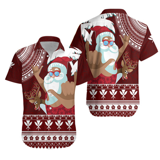 Tropical Christmas Tanned Santa Claus Hawaiian Shirt