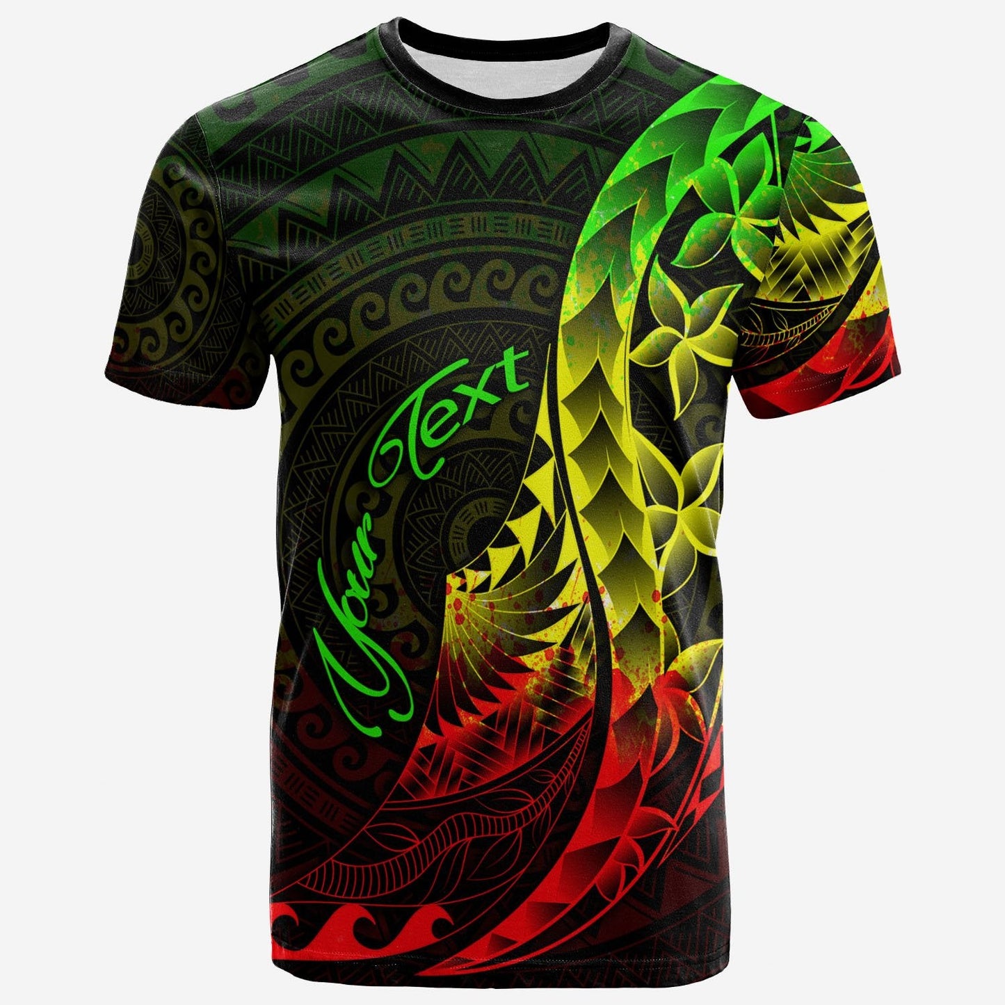 Vanuatu T-Shirt - Custom Personalised Polynesian Pattern Style Reggae Color
