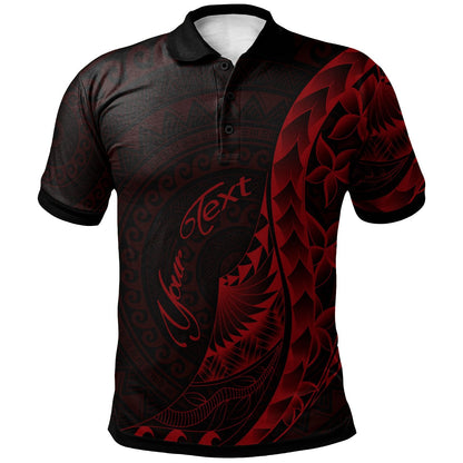 Kiribati Polo Shirt - Custom Personalised Polynesian Pattern Style Red Color