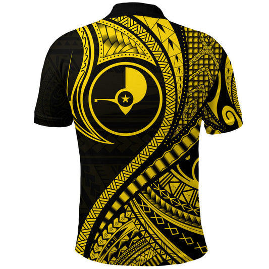 Yap Polo Shirt Federated States Of Micronesia Gold Wave Style