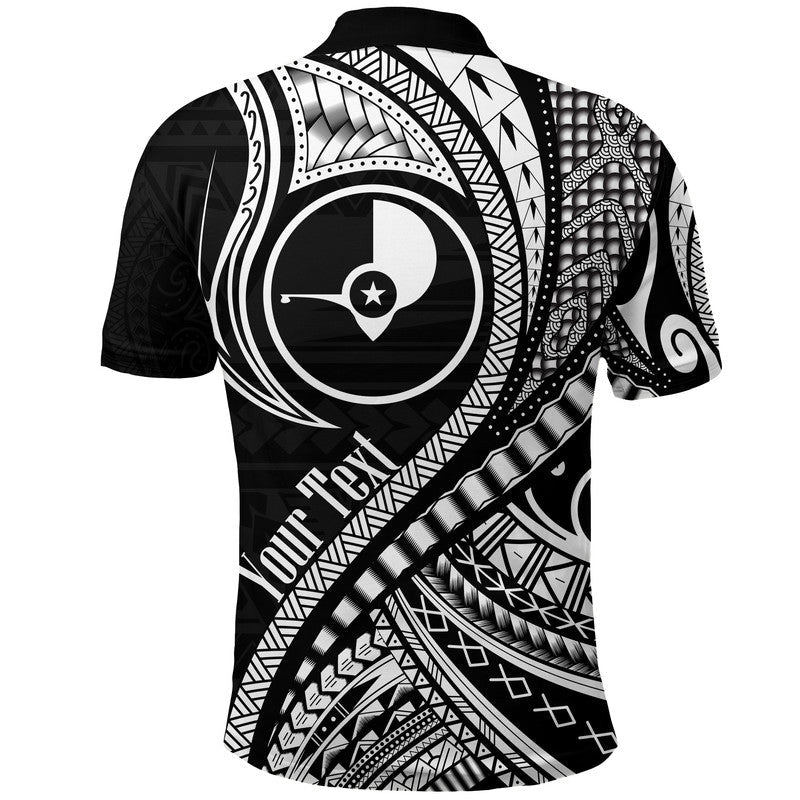 Custom Personalised Yap Polo Shirt Federated States Of Micronesia Black Wave Style
