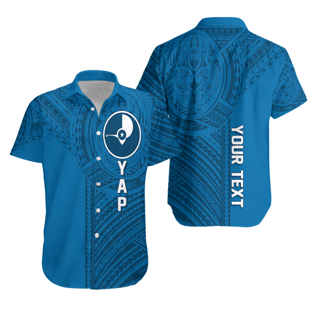 Custom Personalised FSM Yap Micronesian Pattern Hawaiian Shirt Tattoo Style