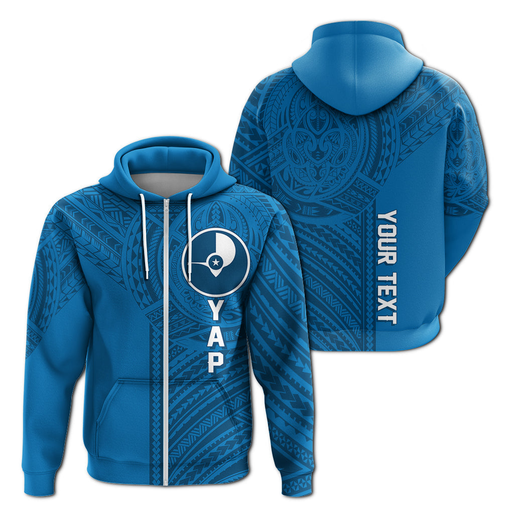 ( Personalised) FSM Yap Micronesian Pattern Zip Up Hoodie Tattoo Style