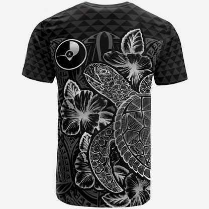 Yap T-Shirt - Yap Flag Turtle Hibiscus Black