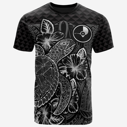 Yap T-Shirt - Yap Flag Turtle Hibiscus Black