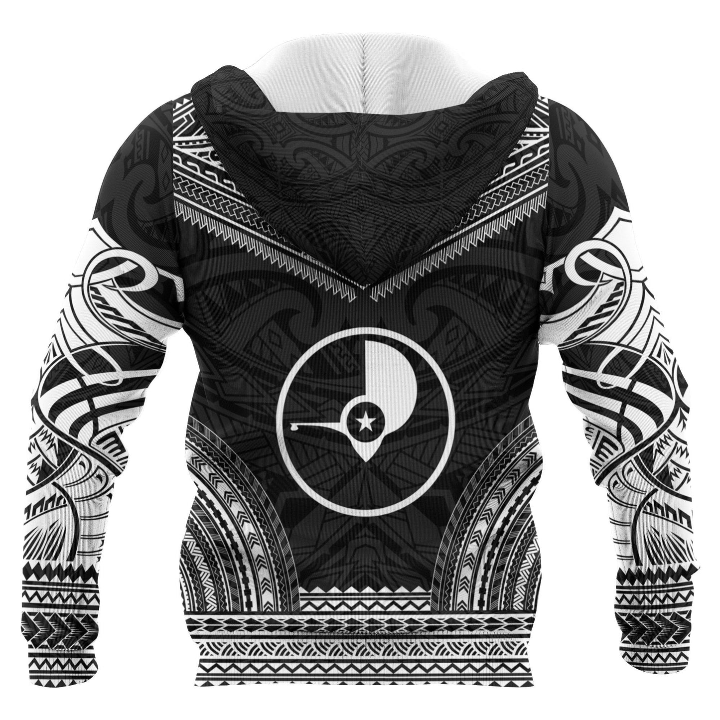 Yap Polynesian Chief Zip-Up Hoodie Black Version All Over Print
