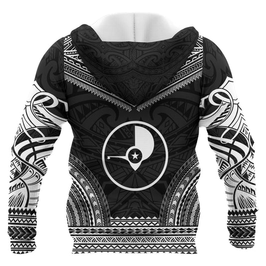 Yap Polynesian Chief Zip-Up Hoodie Black Version All Over Print