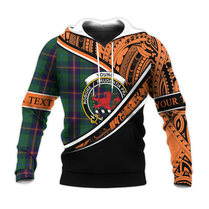 Printivon Young Knitted Hoodie Pattern Polynesian Custom Text