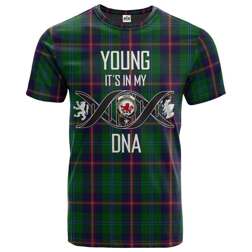 Printivon Young Clan DNA In Me Tartan Crest T Shirt