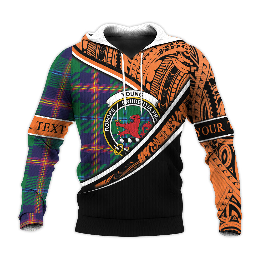 Printivon Young Modern Knitted Hoodie Pattern Polynesian Custom Text