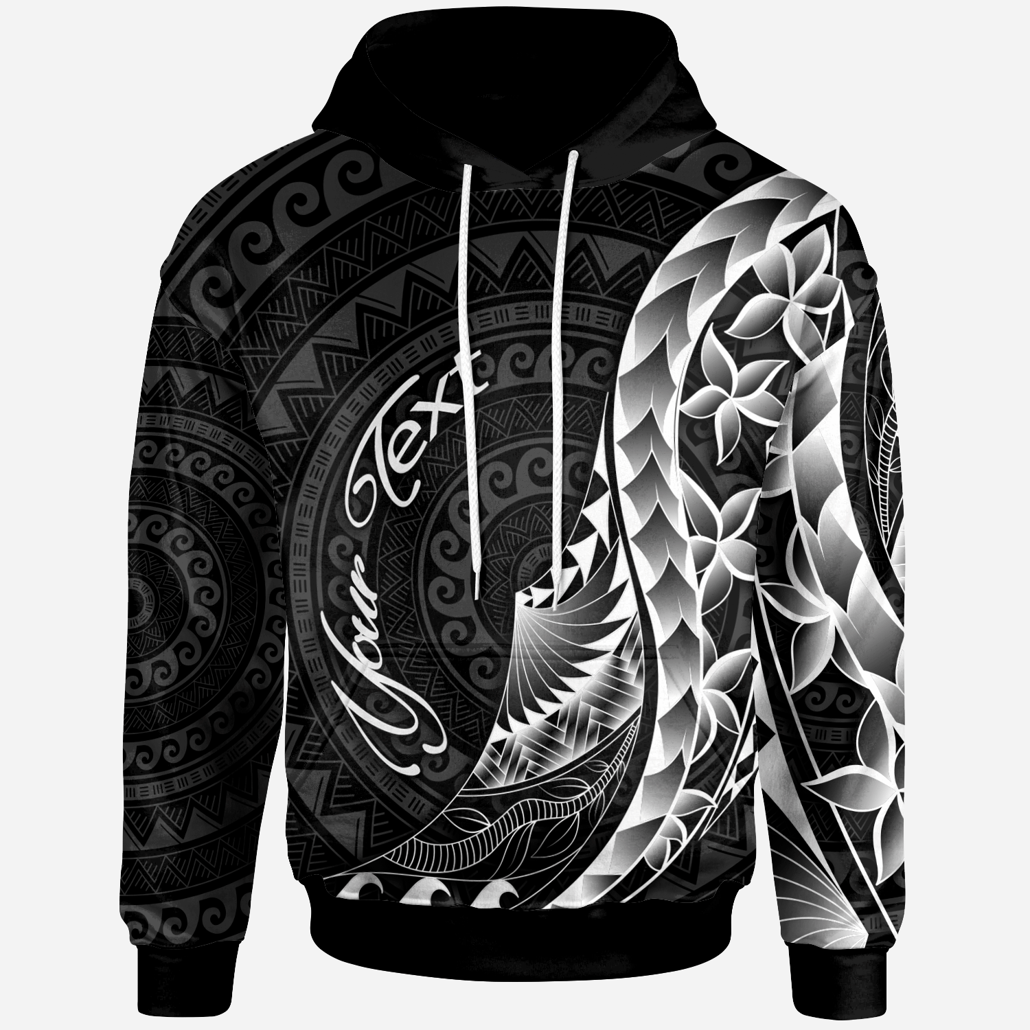 Custom Text Tonga Hoodie Custom Personalised Polynesian Pattern Style