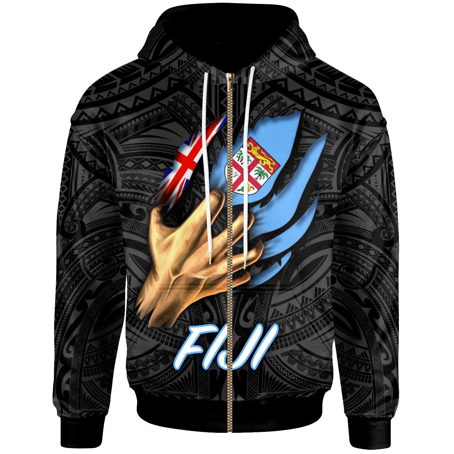 Fiji Zip Up Hoodie Fiji In Me (Black)