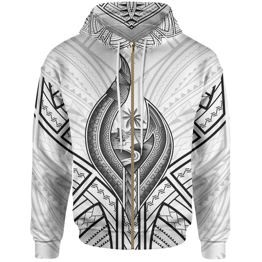 Guam Zip Hoodie Guam Seal Chamorro Tribal