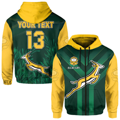 Custom South Africa Rugby Hoodie Springboks King Protea Go Bokke