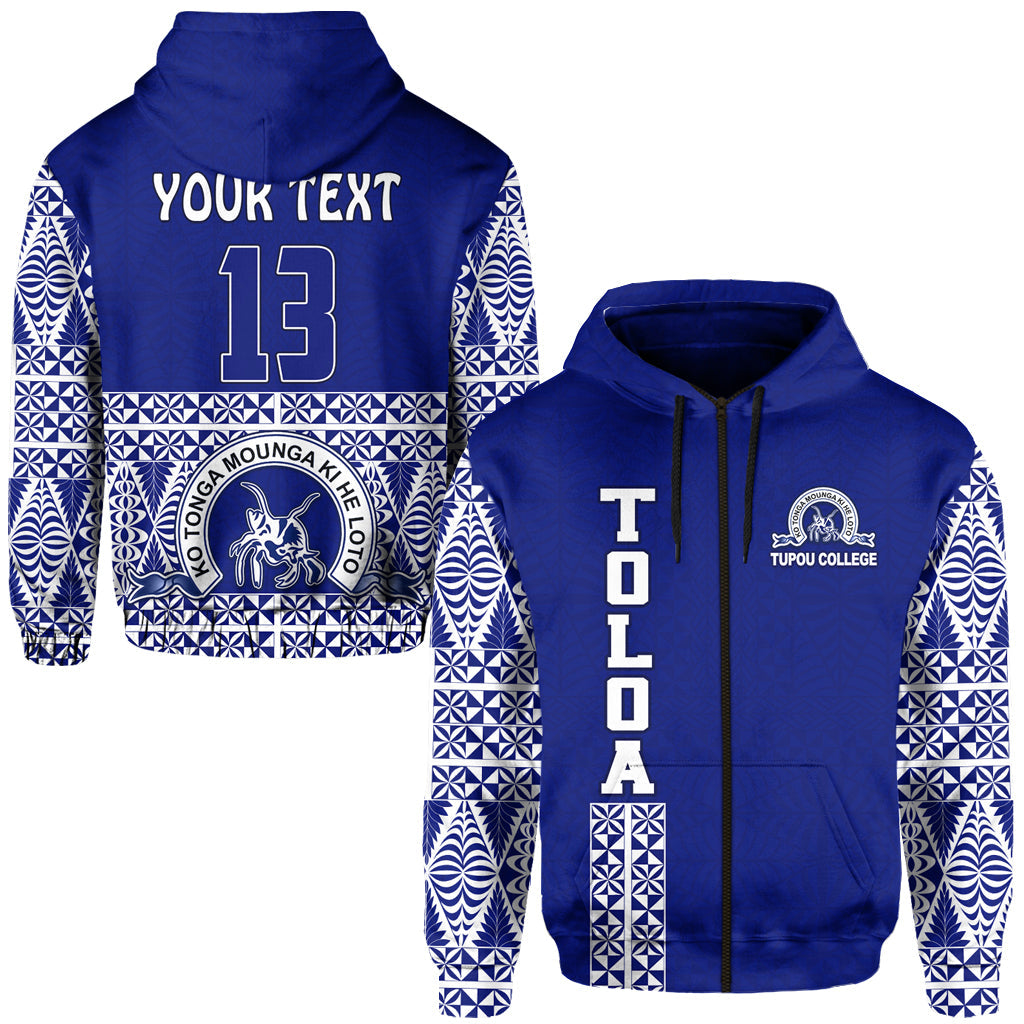 ( Personalised) TOLOA Zip Hoodie Tupou College Tonga Pattern