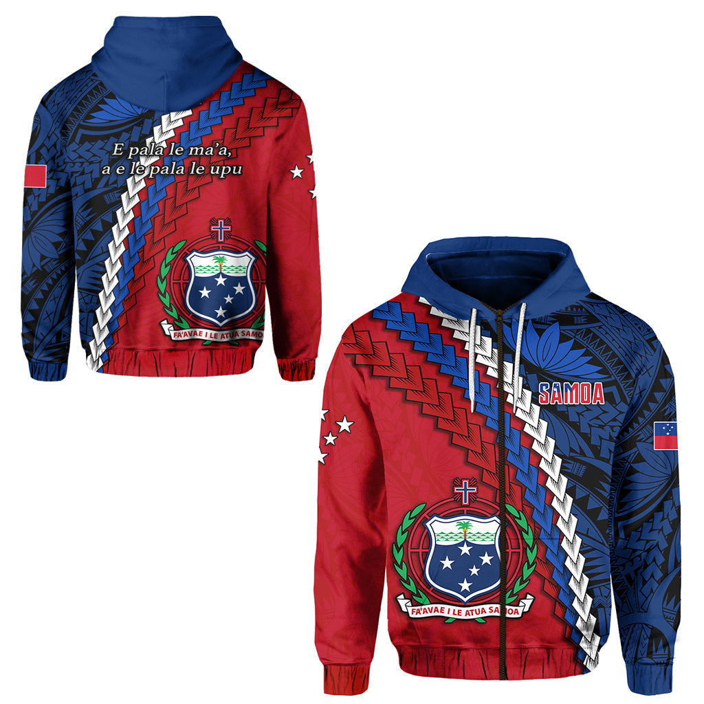 Samoa Polynesian Zip Hoodie Quotes