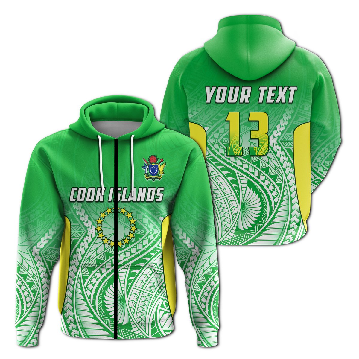 ( Text and Number) Cook Islands Zip Hoodie Pattern Be Unique