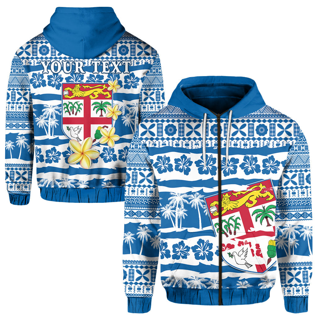 ( Personalised) Fiji Polynesian Zip Hoodie Fijian Tapa Pattern