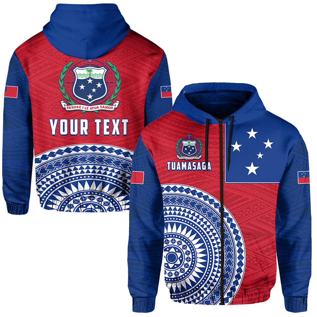 ( Personalised) Tuamasaga Samoa Zip Hoodie Polynesian Pattern