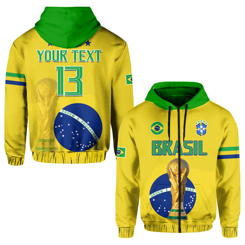 Custom Brazil Football Hoodie Go Champions Selecao Campeao