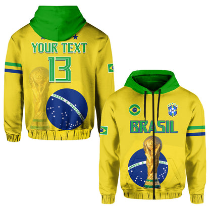 Custom Brazil Football Hoodie Go Champions Selecao Campeao