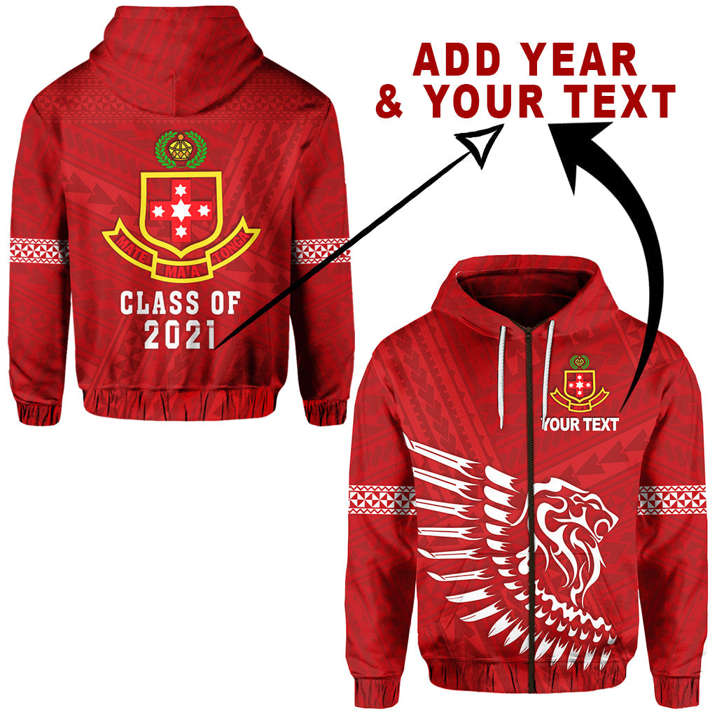 ( Personalised) Lion Kolisi Tonga Zip Hoodie Atele Year Class and Your Text