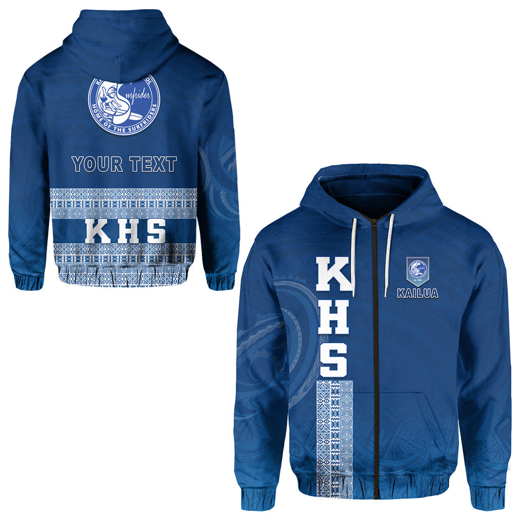 ( Personalised) Kailua High School Zip Hoodie KHS Hawaii Pattern