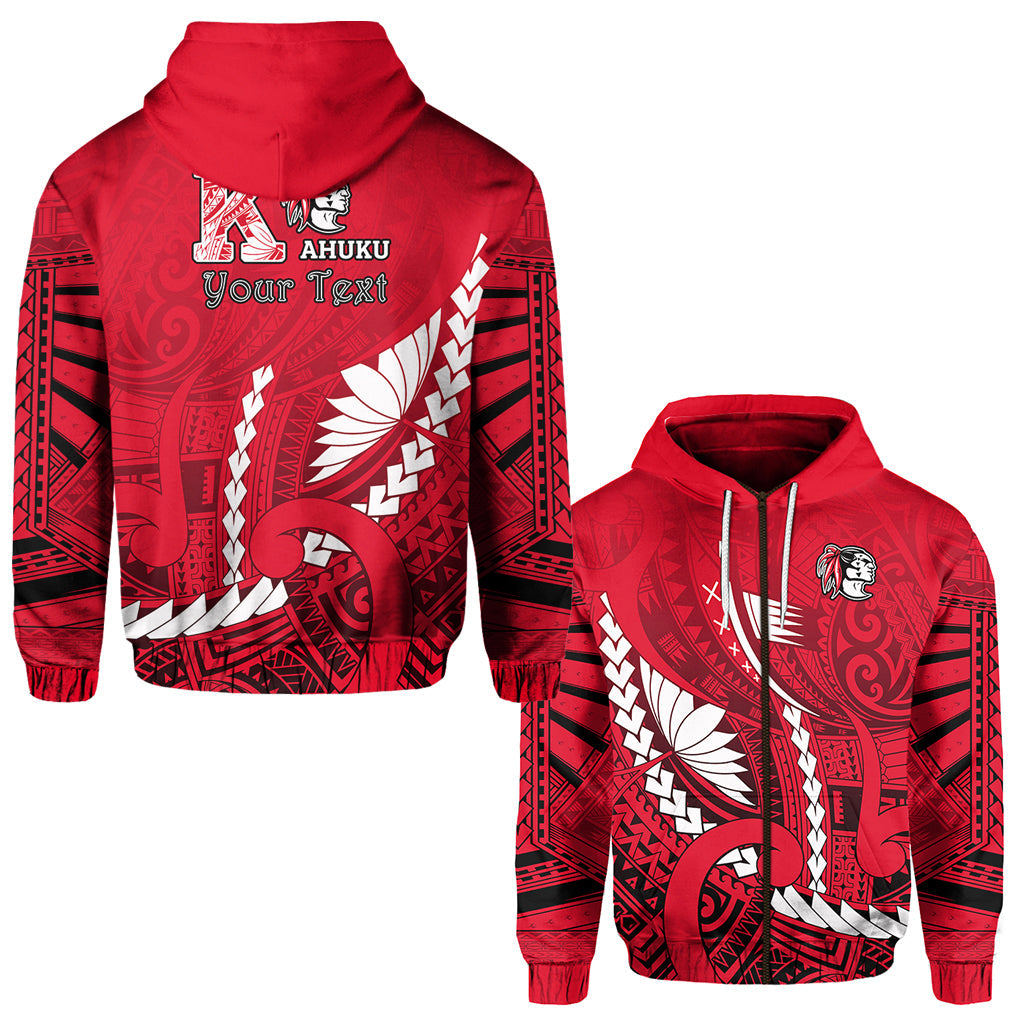 ( Personalised) Kahuku Shool Zip Hoodie Enthusiasm Red Raiders