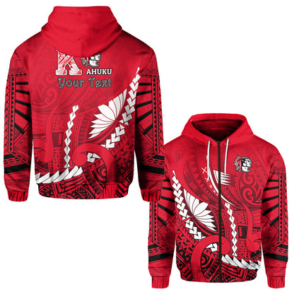 ( Personalised) Kahuku Shool Zip Hoodie Enthusiasm Red Raiders