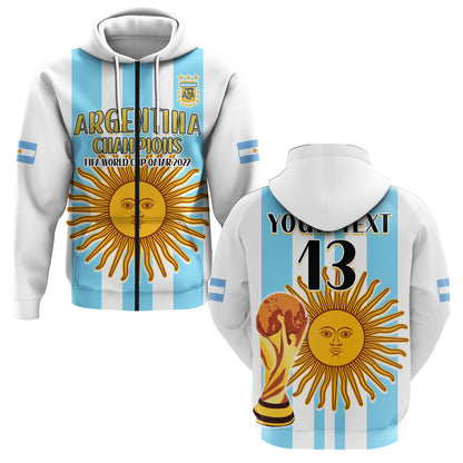 Custom Argentina Football Hoodie FIFA 2022 World Cup Champions
