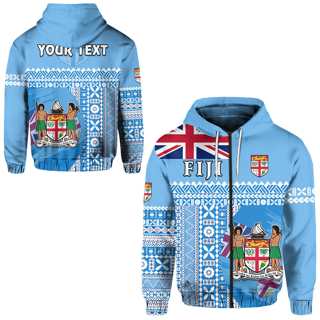 ( Personalised) Fiji Dreamy Zip Hoodie Tapa Pattern