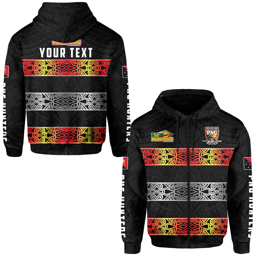 ( Personalised) The Hunters PNG Zip Hoodie Papua New Guinea Hunters Rugby