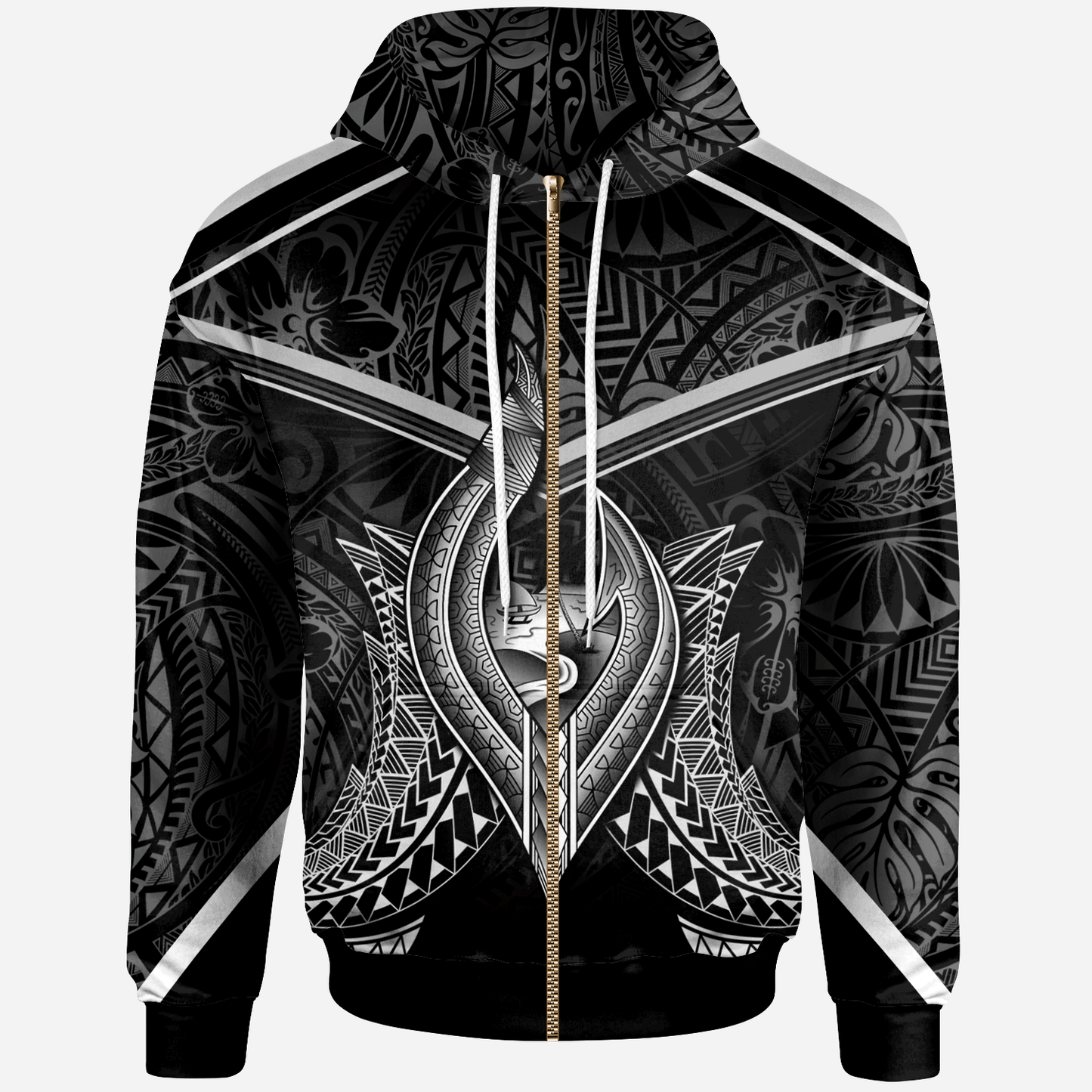 Guam Zip Hoodie Guam Seal With Line Style