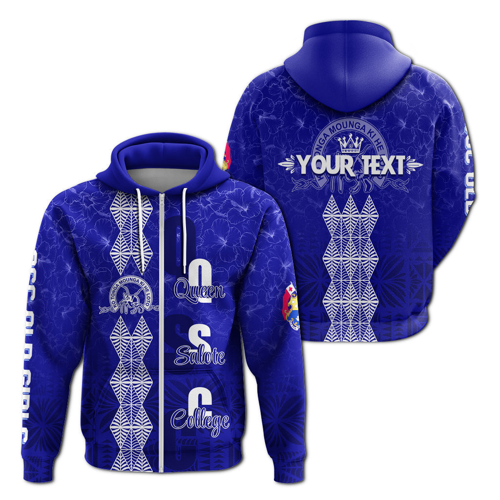 ( Personalize) Tonga Kolisi Kuini Salote Hibiscus Zip Hoodie QSC Old Girls