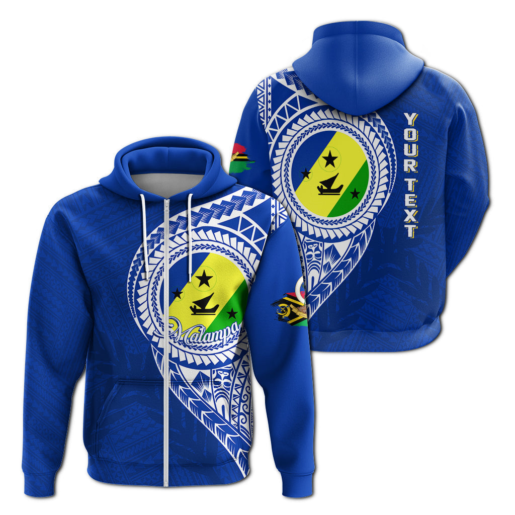 ( Personalised) Vanuatu Malampa Province Zip Up Hoodie Malampa Emblem