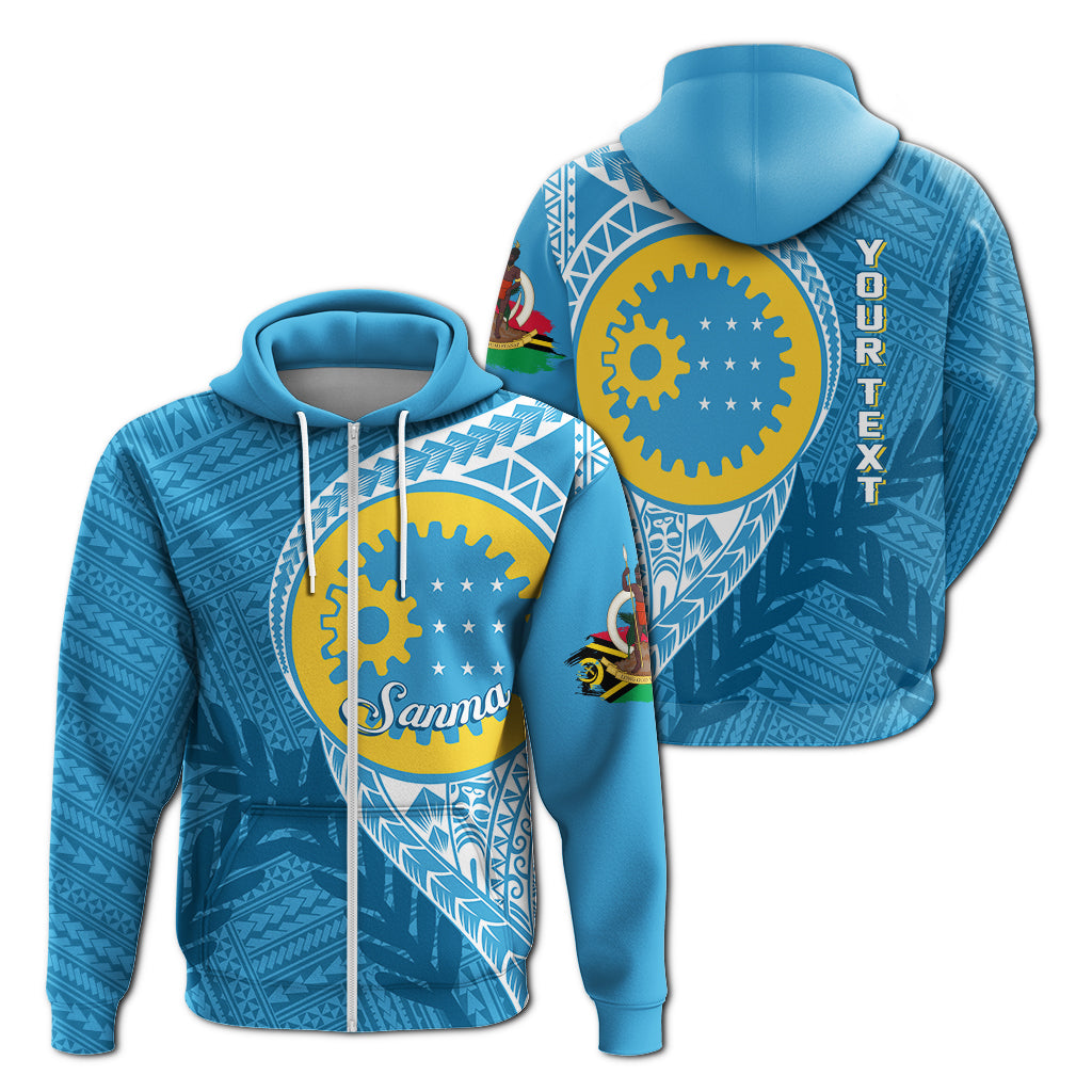 ( Personalised) Vanuatu Sanma Province Zip Up Hoodie Sanma Emblem