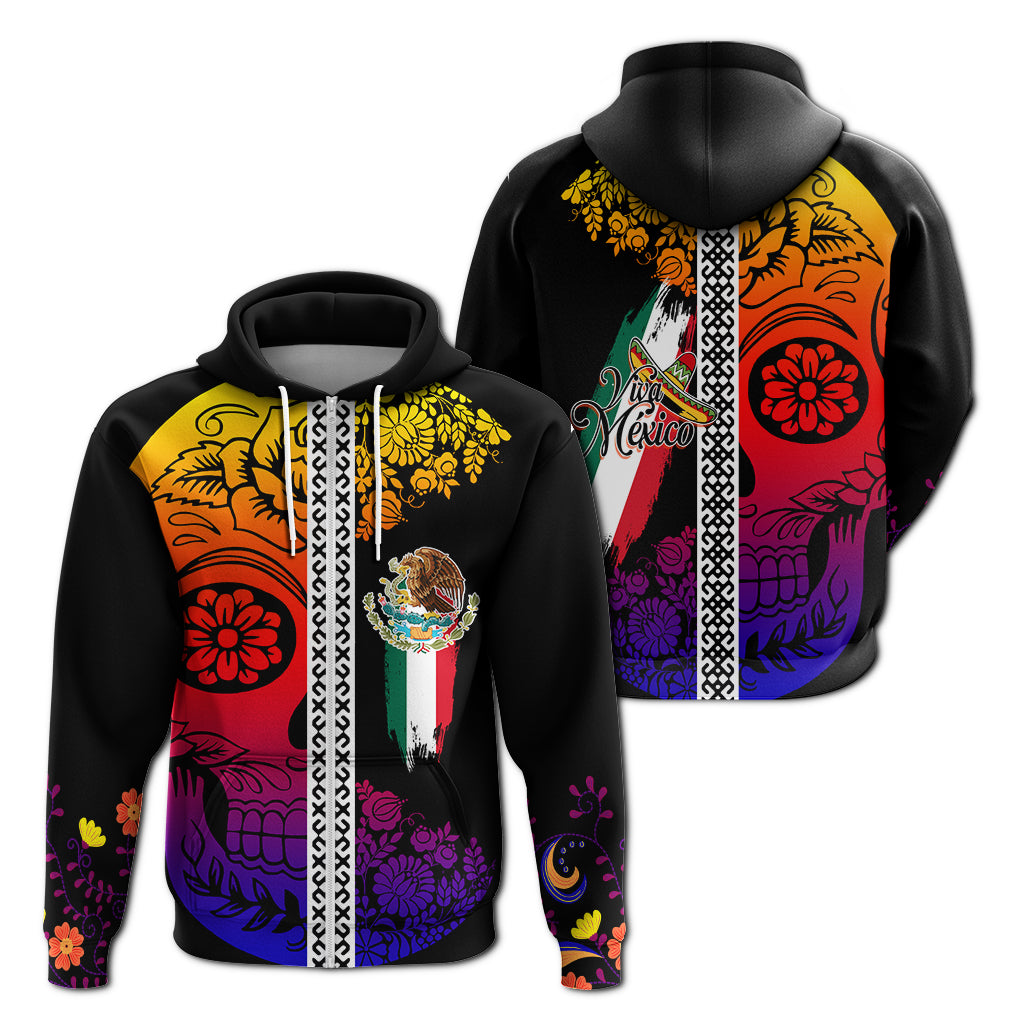 Mexican Dia de Muertos Sugar Skull Zip Hoodie Viva Mexico LT7
