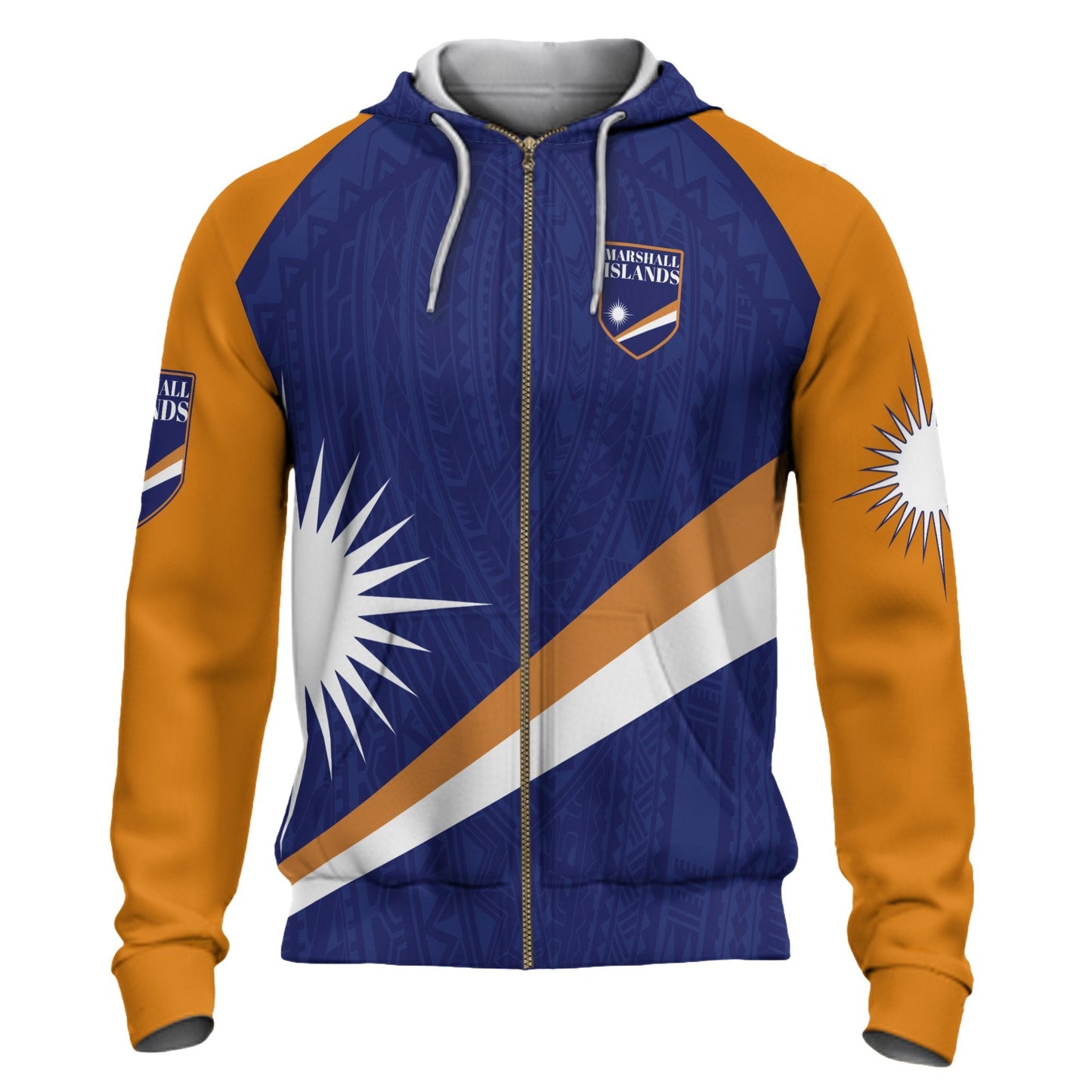 Marshall Zip Up Hoodie Flag With Patterns