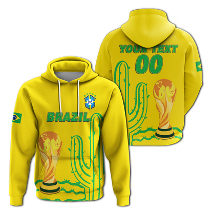 Custom Brazil Champion Football 2022 Hoodie LT12