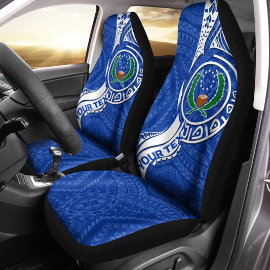 (Custom Personalised) Pohnpei Car Seat Covers Micronesia Pride Blue